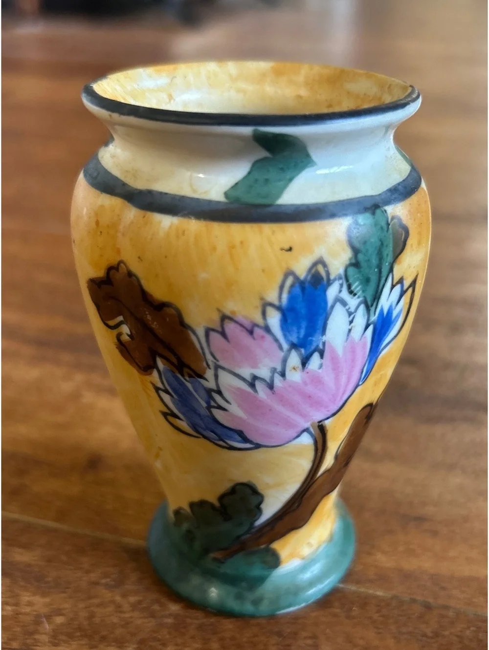 Vintage Made in Japan Small Ceramic Vase with Floral Design